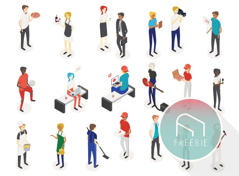 803x591 Free Isometric Vector People For Architecture