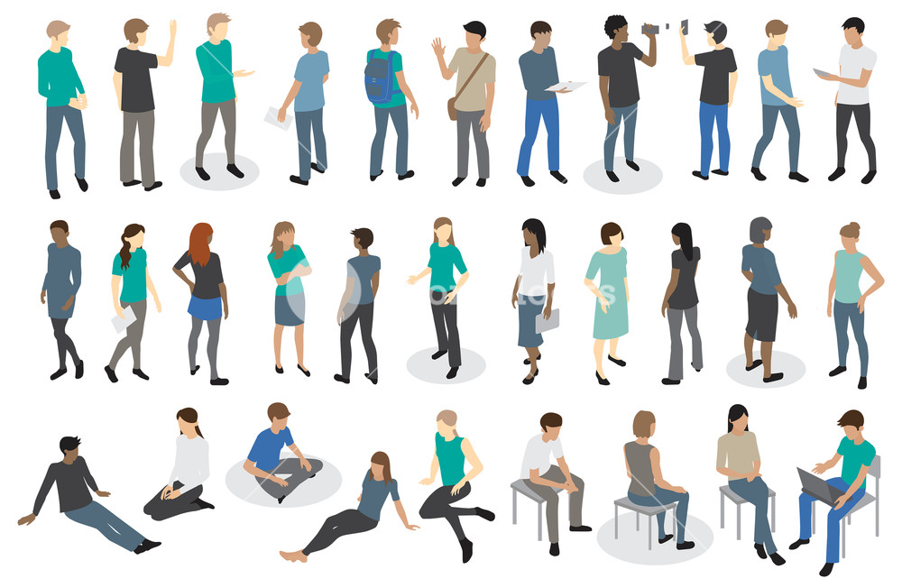 1000x652 Isometric Vector People Royalty Free Stock Image