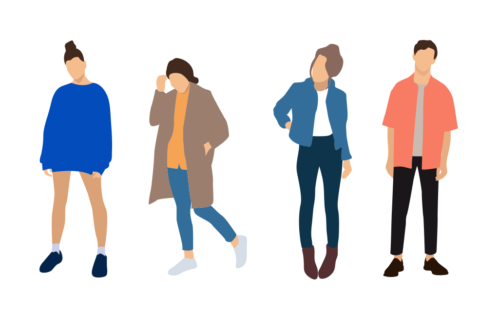 1024x650 Flat Fashion People Illustrations