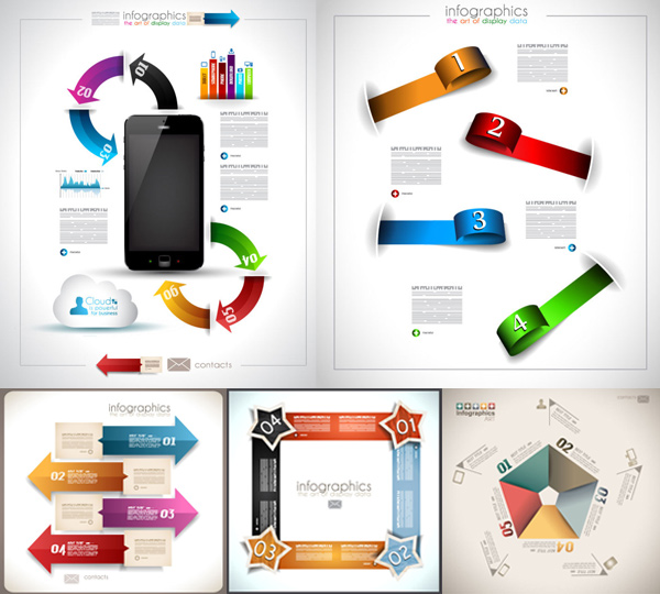 600x540 Business Numbered Infographics Vector Free Download