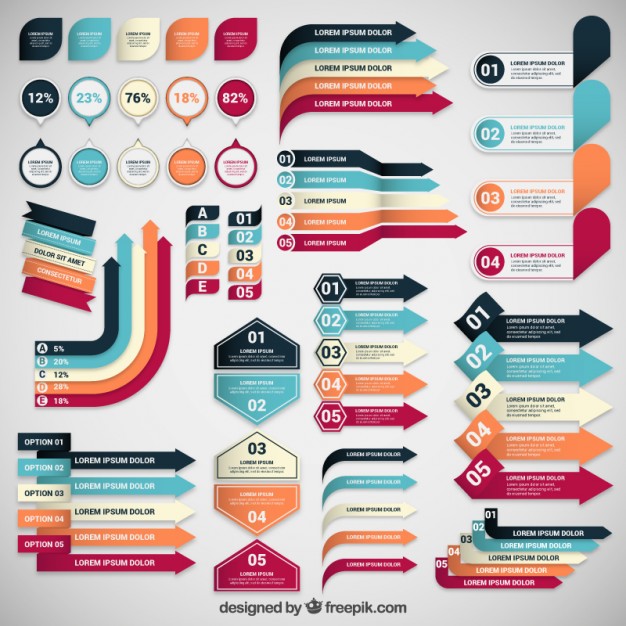 626x626 Infographic Banners Collection Vector Free Download