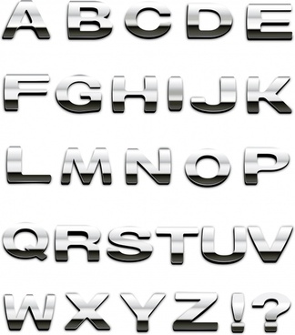 324x368 Vector Metal Letters Free Vector Download