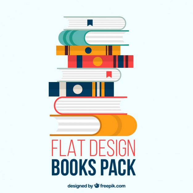 626x626 Books Pack In Flat Design Vector Free Download