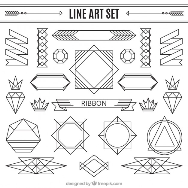Line Ornaments Set Vector Free Download 626x626 Line Ornaments Set Vector Free Download
