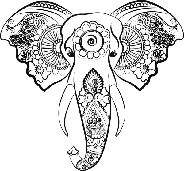 Beautiful Elephant Line Art Vector Free Vector In Adobe 600x558 Beautiful Elephant Line Art Vector Free Vector In Adobe