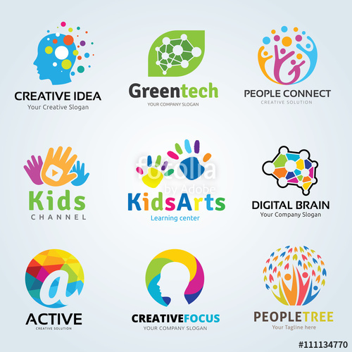 500x500 Logo Set,logo Collection,idea Logo,kids Logo Collection,family