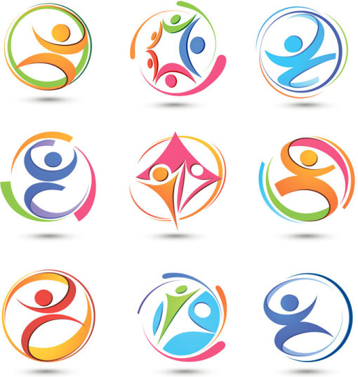 510x537 Set Of Colored Abstract Logo Design Elements Vector Free Vector