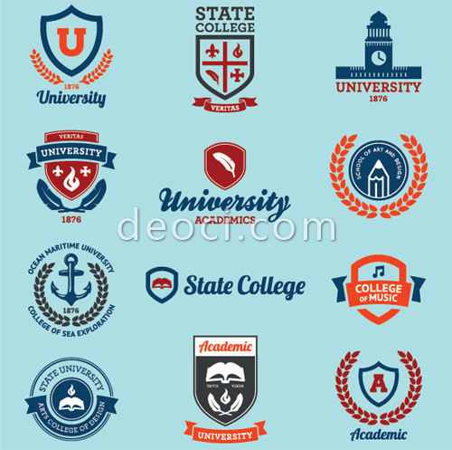 500x497 Vector School Badges Emblems Icon Logo Design Material