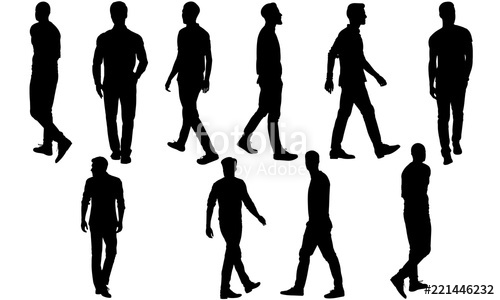 500x300 Man Walking Silhouette, Man Walking Clipart, Cricut
