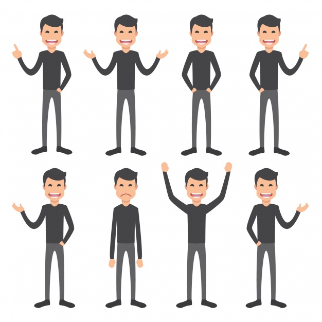 626x626 Man Expressions Collection Vector Free Download