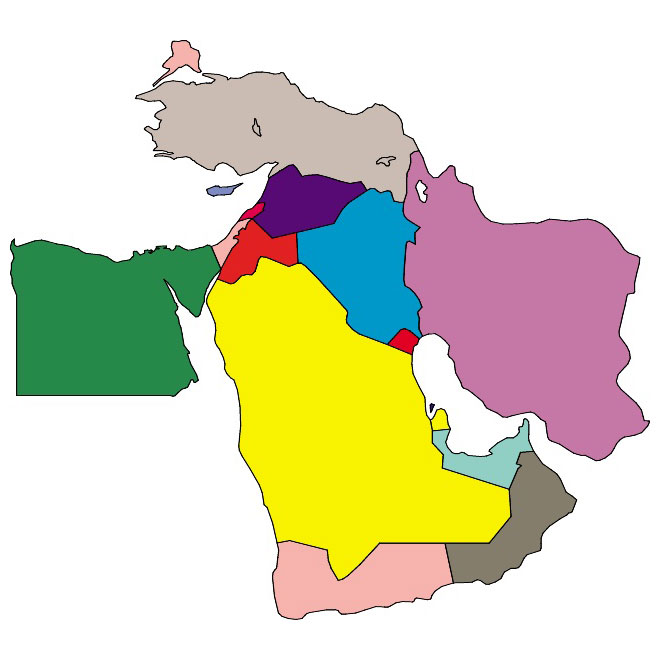 660x660 Middle East Vector Map