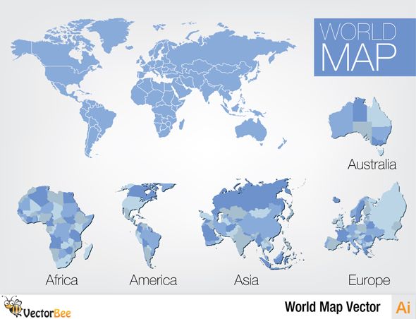 590x452 World Map Free Vector Design