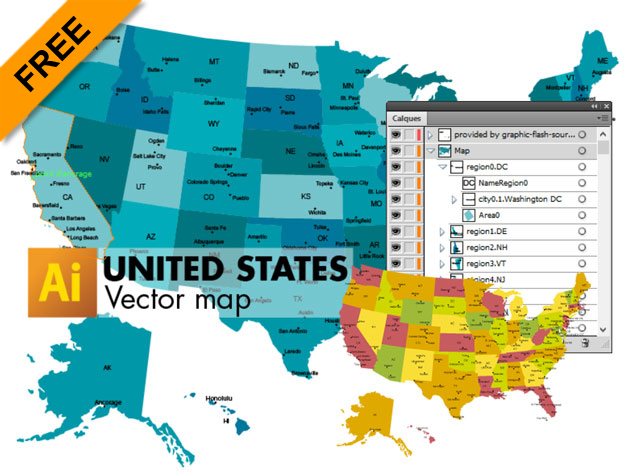 630x473 Free Vector Maps Of United States