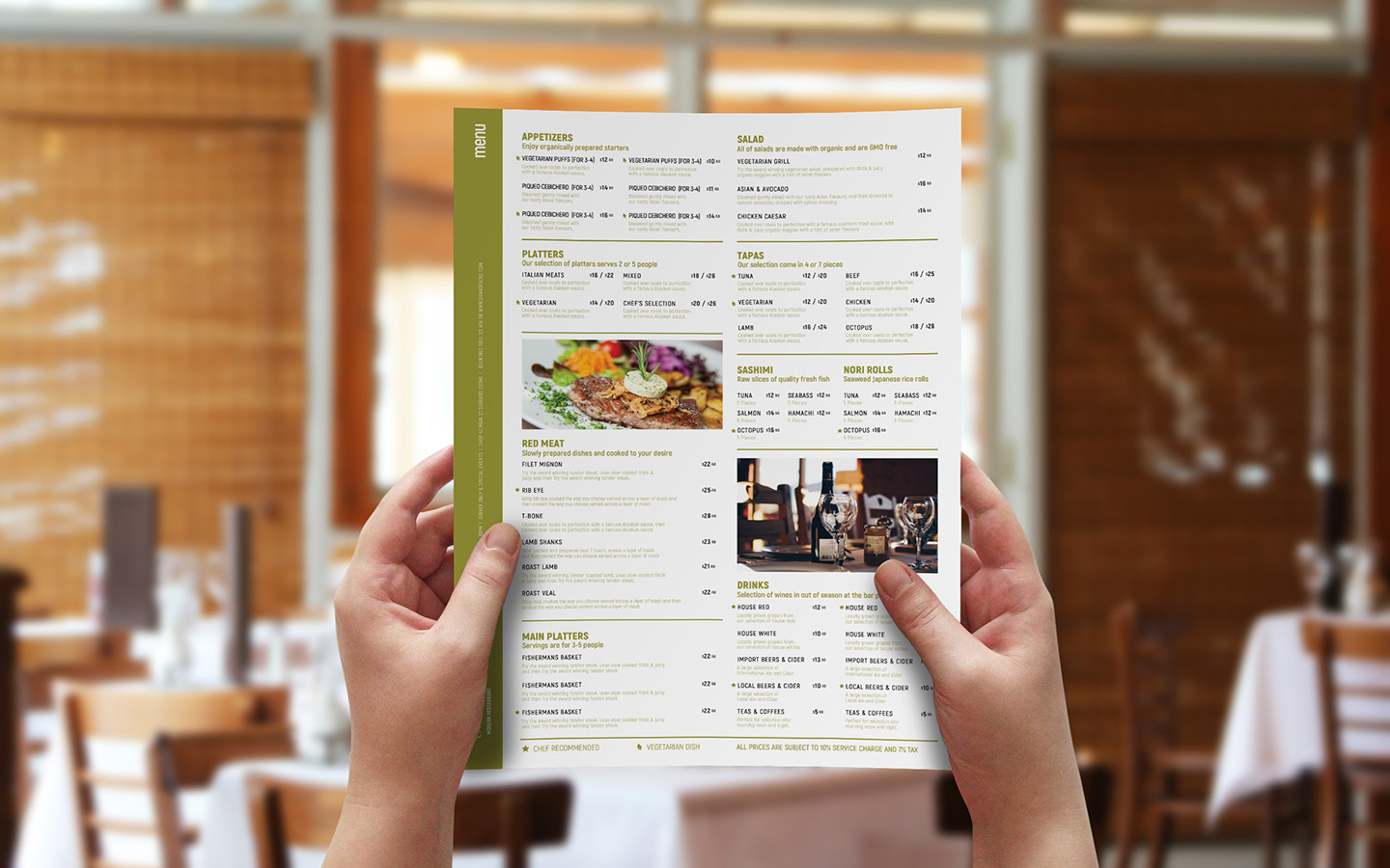 1440x900 Free Menu Templates Vector