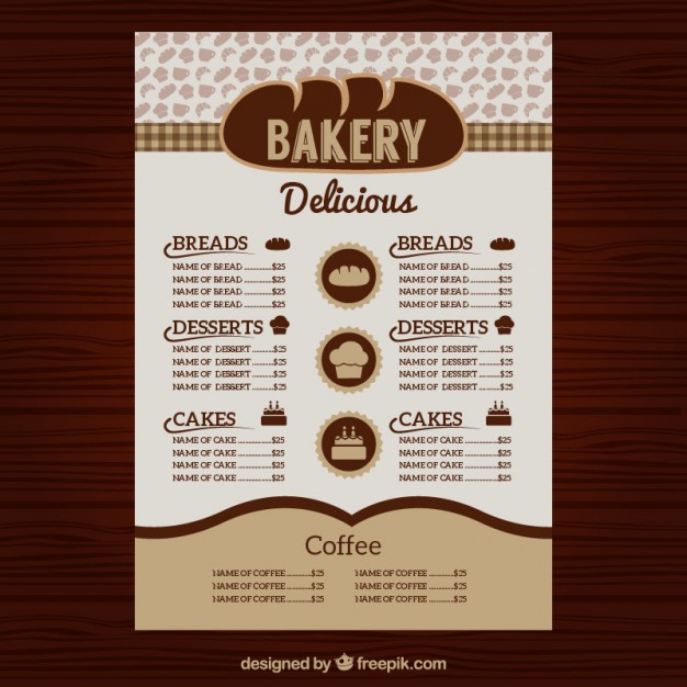 626x626 Menu Bakery Template Vector Free Download