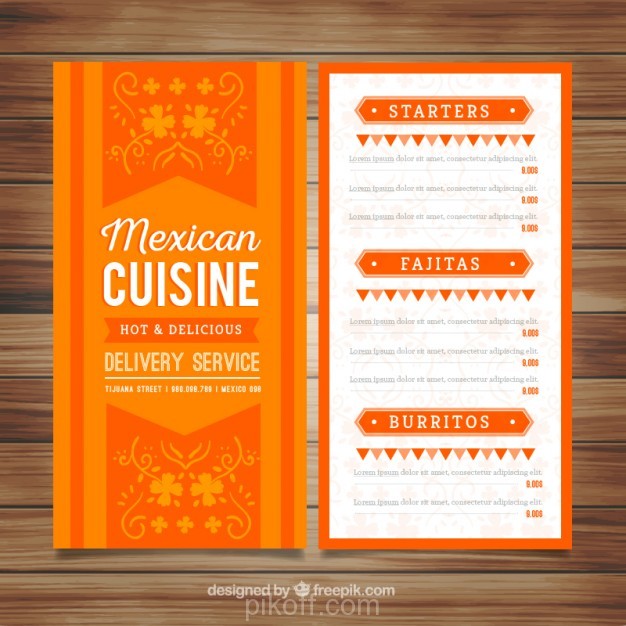 626x626 Decorative Orange Mexican Menu Vector Free Download