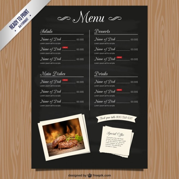 626x626 Cmyk Restaurant Menu List Vector Free Download