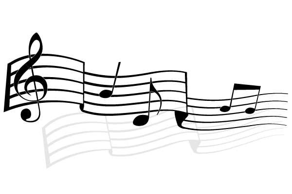 Music Notes Vector Image Free 600x400 Music Notes Vector Image Free