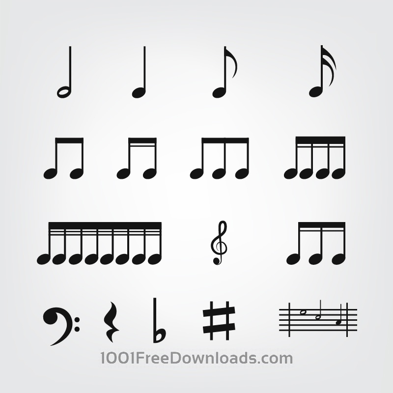 Free Vectors Vector Music Notes Icons 800x800 Free Vectors Vector Music Notes Icons