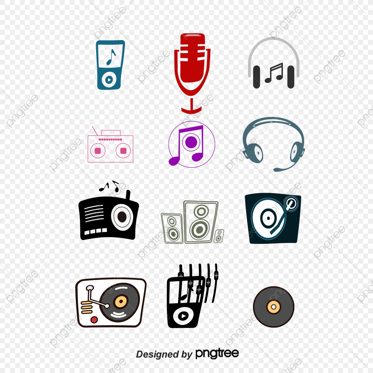 1200x1200 Vector Black And White Music Symbols Sign, Black Vector, Music
