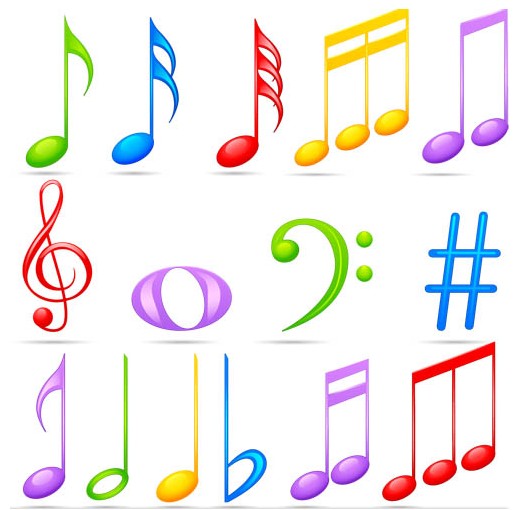 519x510 Color Music Symbols Art Set Vector Free Download