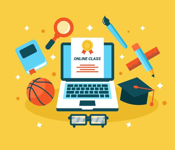 Online Learning Vector 572x490 Online Learning Vector