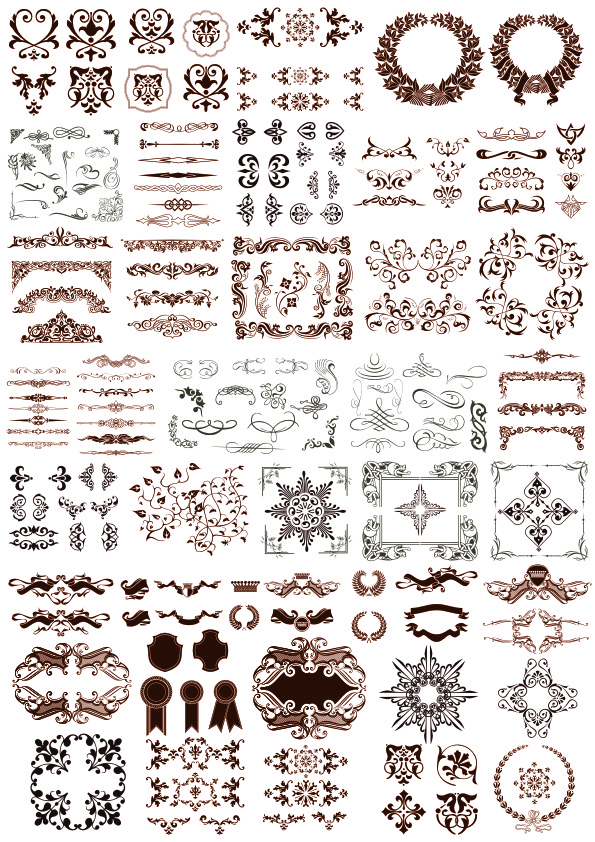595x842 Flourish Vector Ornaments Free Vector Download In Cdr