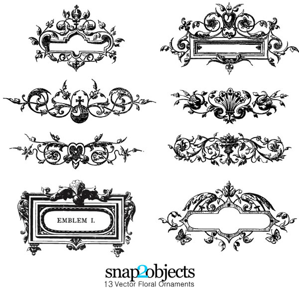 600x588 Free Floral Ornaments Vector Pack Download Free Vector Art