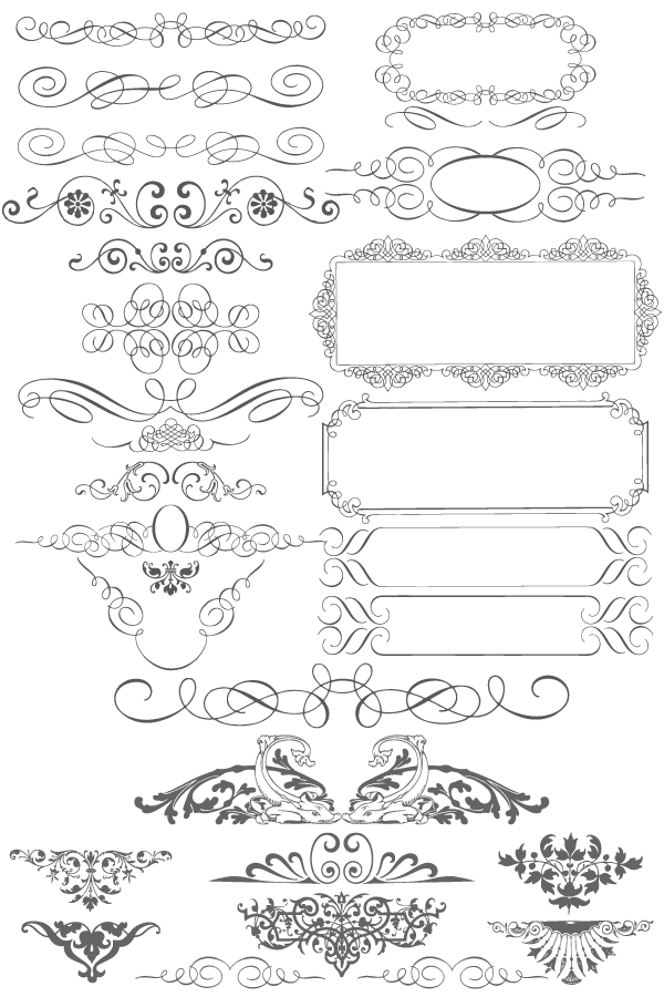 600x900 Free Vector Ornaments Calligraphic Elements