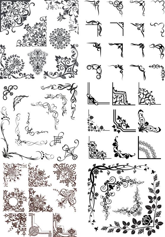 557x799 Vintage Ornaments Corners Vector Set Free Vector Cdr Free Download