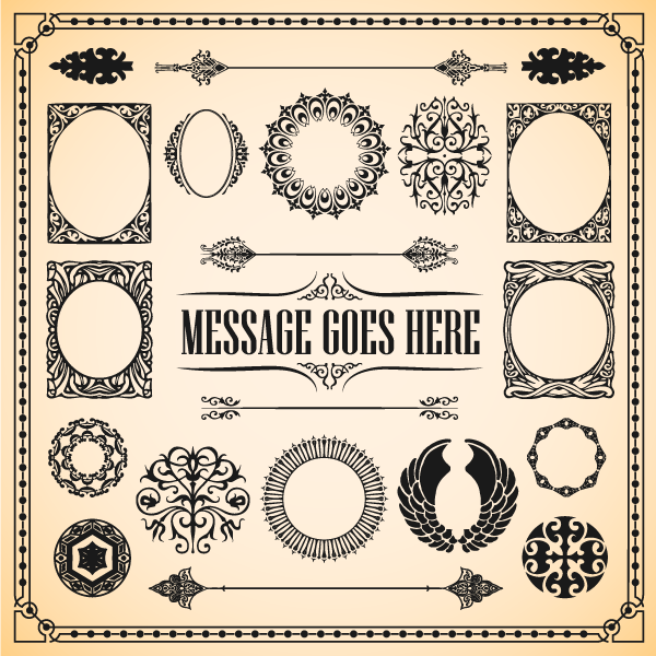 600x600 Calligraphy Ornament Free Vector Pack Download Free Vector Art