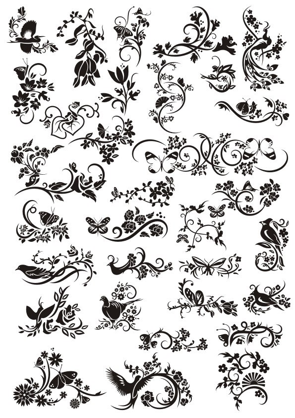595x842 Decorative Elements Floral Ornaments Free Vector Cdr Download