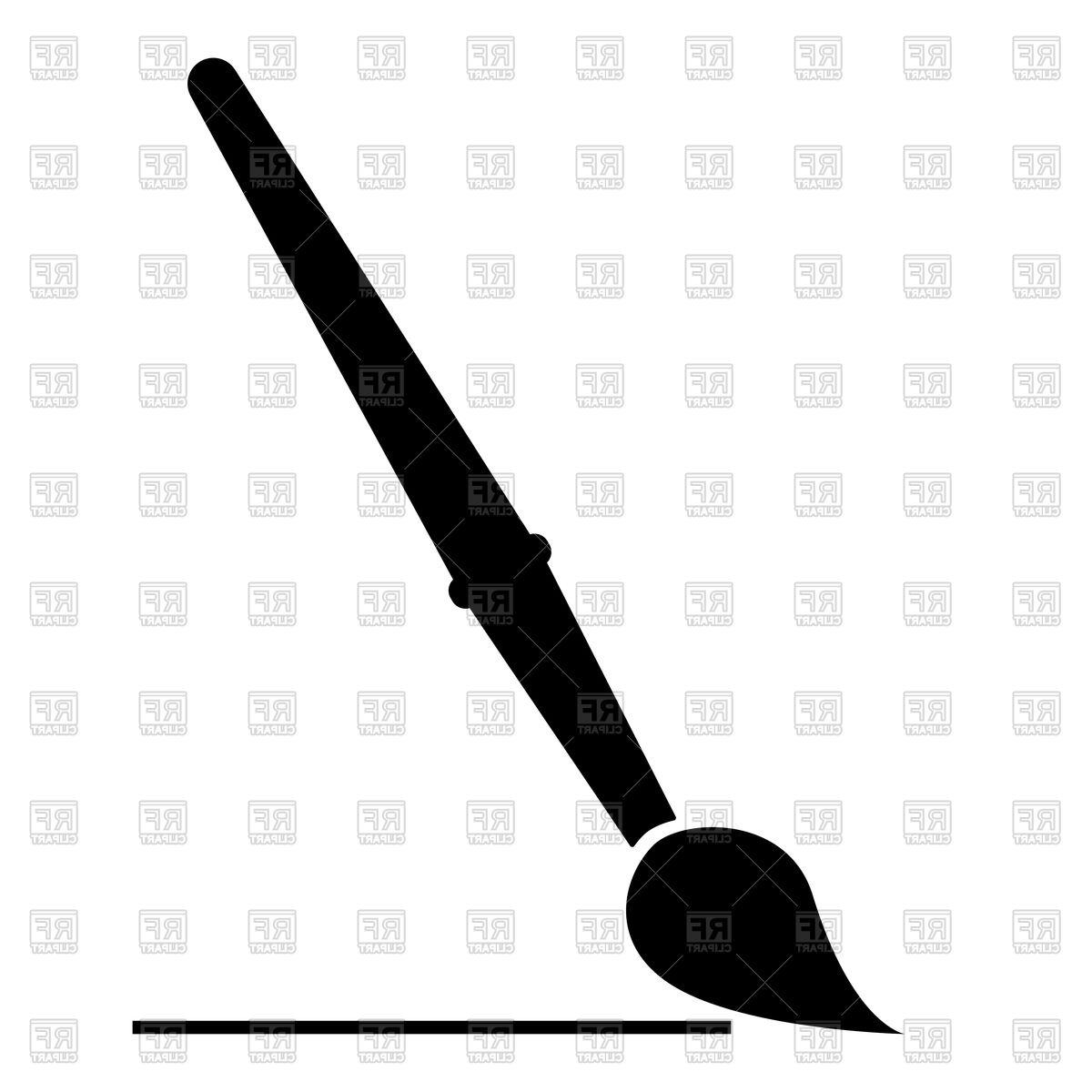 1200x1200 Hd Art Paint Brush Black Color Icon Download Royalty Free Vector
