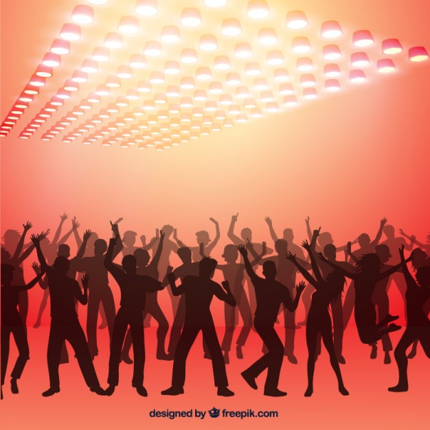 Party People Silhouettes Background Vector Free Download 626x626 Party People Silhouettes Background Vector Free Download