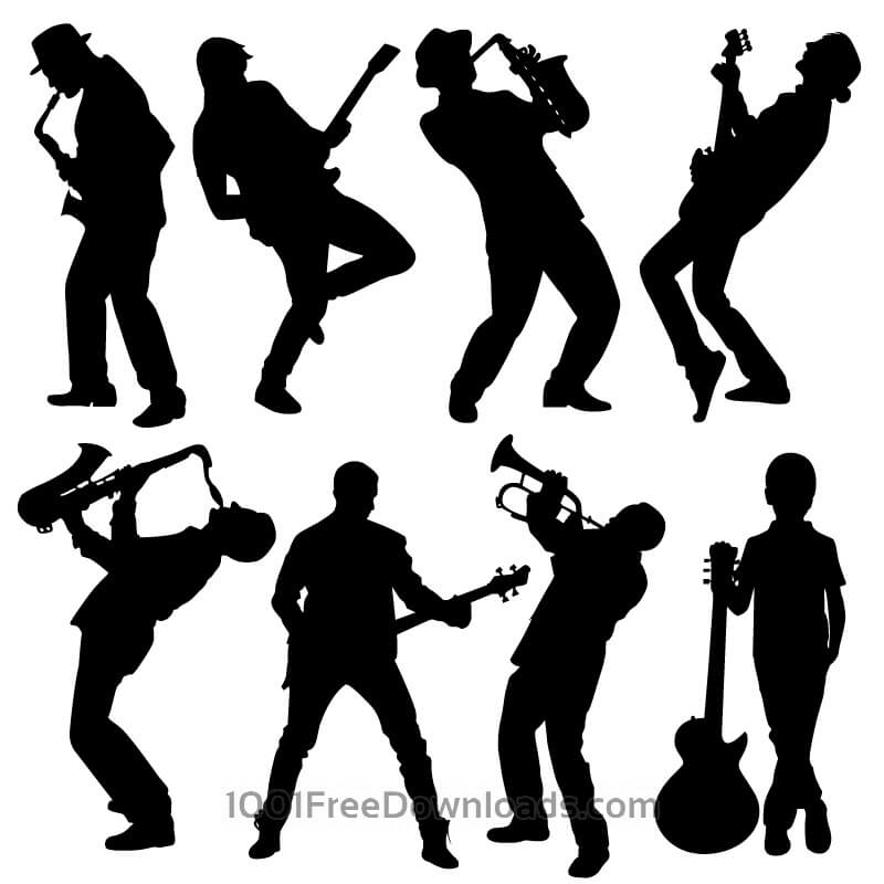 Free Vectors Silhouette Of Musician People Design 800x800 Free Vectors Silhouette Of Musician People Design