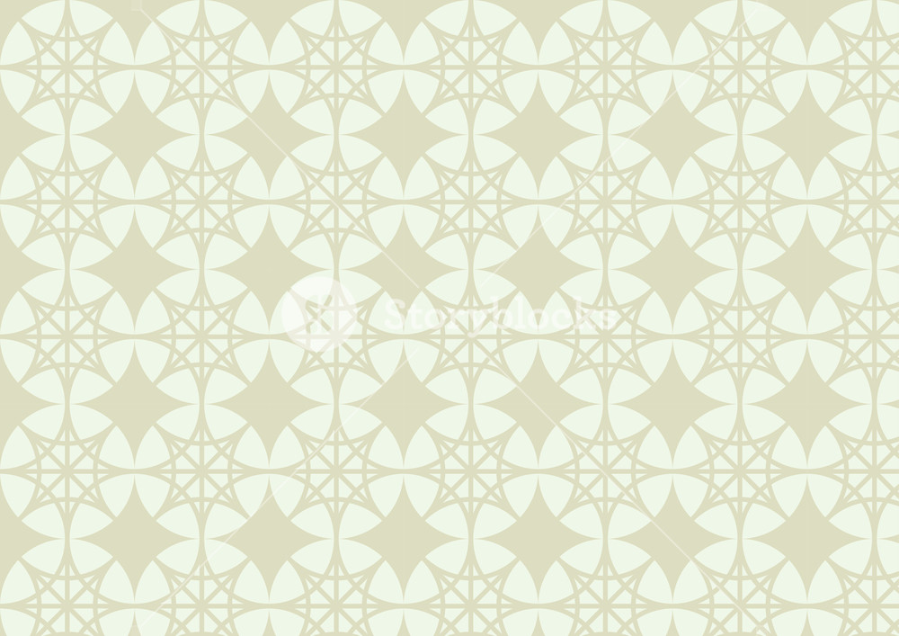 1000x707 Two Angle Star On Light Green Circle Seamless Vector Pattern