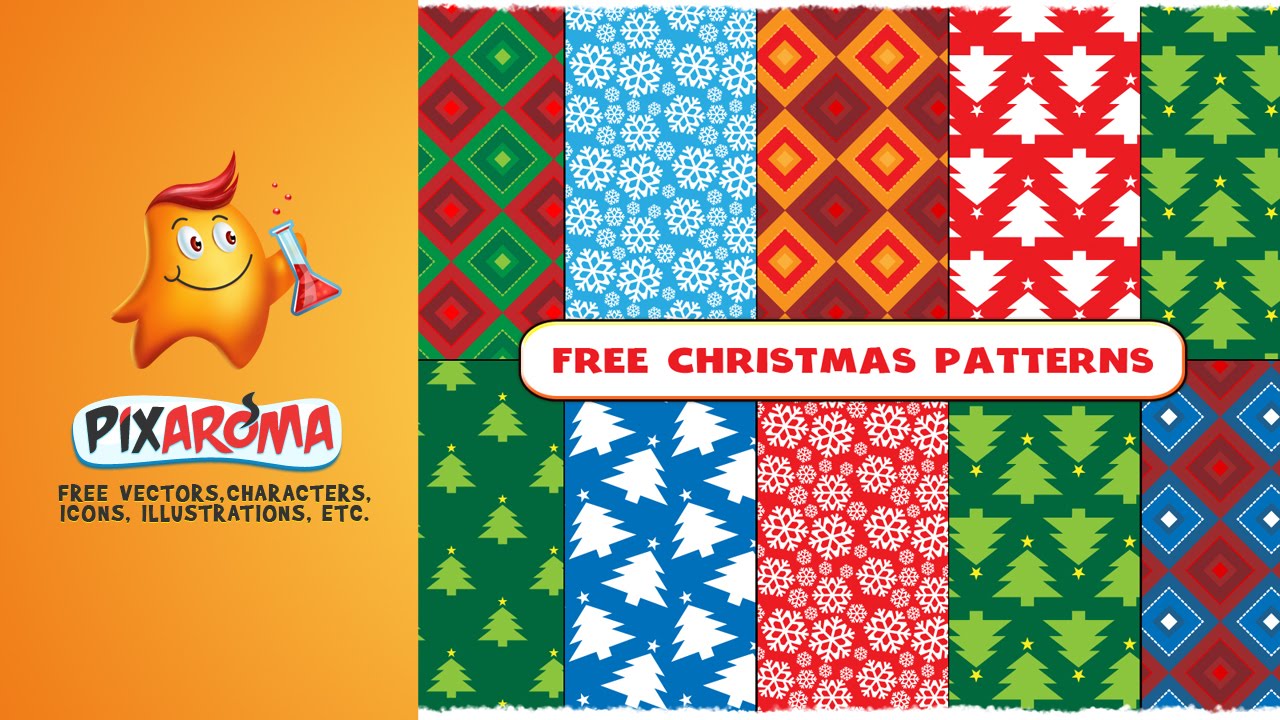 1280x720 Christmas Seamless Vector Patterns