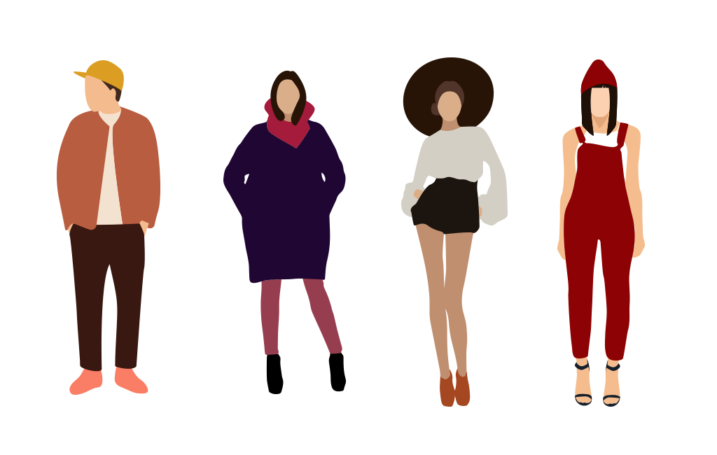 1024x650 Flat Fashion People Illustrations