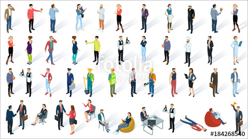 500x282 Isometric Flat Design Vector People Stock Image And Royalty