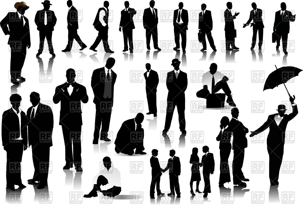 1200x821 Silhouettes Of Office People And Businessmen Vector Image