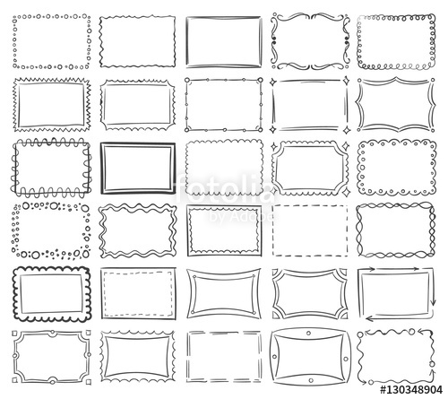 500x445 Simple Doodle, Sketch Square Vector Frames Stock Image