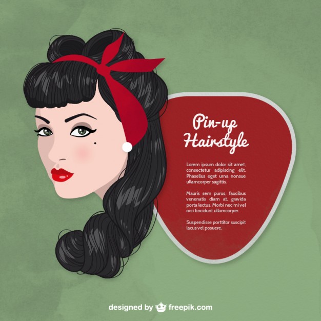 Pin Up Hairstyle Vector Free Download 626x626 Pin Up Hairstyle Vector Free Download