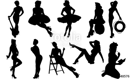 Pinup Girls Silhouette Sexy Model Vector Retro Attractive 500x300 Pinup Girls Silhouette Sexy Model Vector Retro Attractive