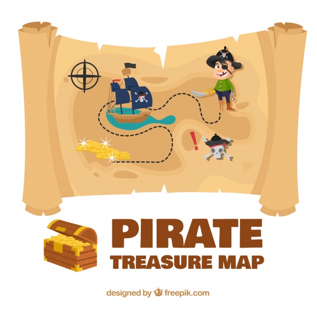 Free Vector Pirate Map