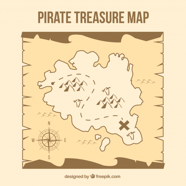 626x626 Pirate Treasure Map In Brown Tones Vector Free Download