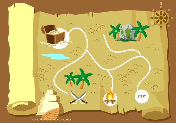 700x490 Treasure Map Vector