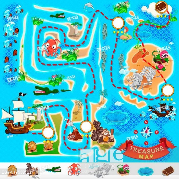 701x700 Pirate Treasure Map, Stock Vector, Vector And Low Budget Royalty