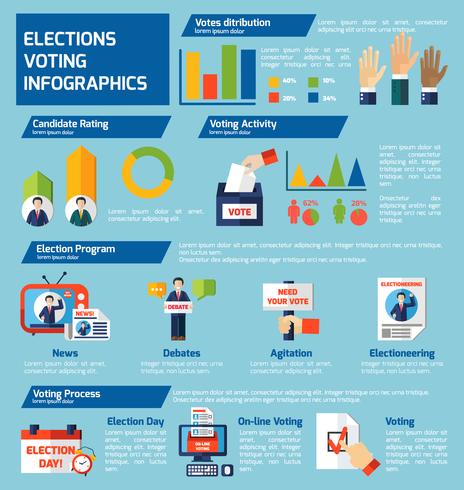 464x490 Elections And Voting Flat Infographics Vector