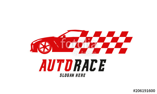 500x300 Racing Car Logo Designs Vector, Automotive With Racing Flag Logo