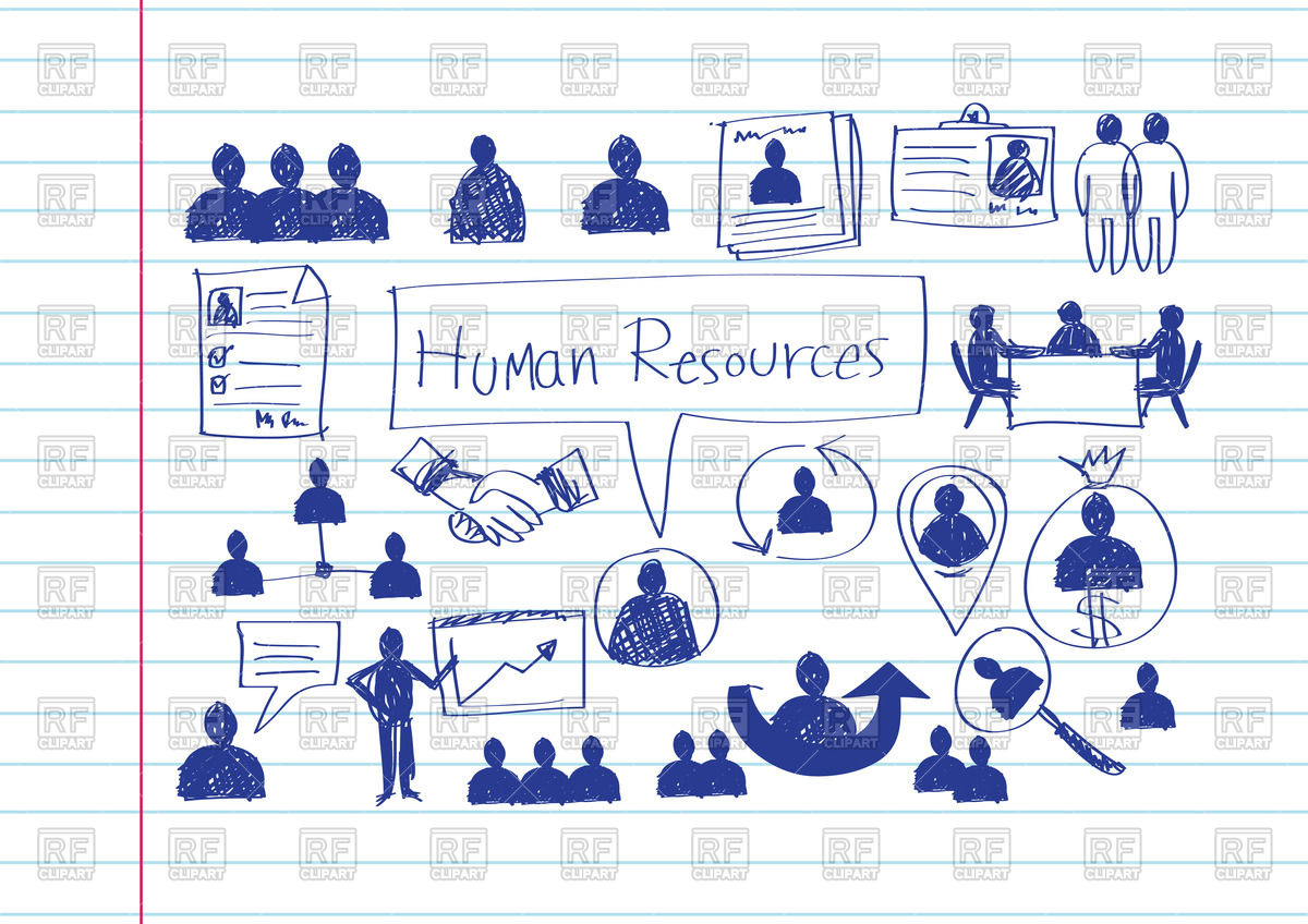 Human Resources Doodle Icons Vector Image Of Business, Finance 1200x848 Human Resources Doodle Icons Vector Image Of Business, Finance